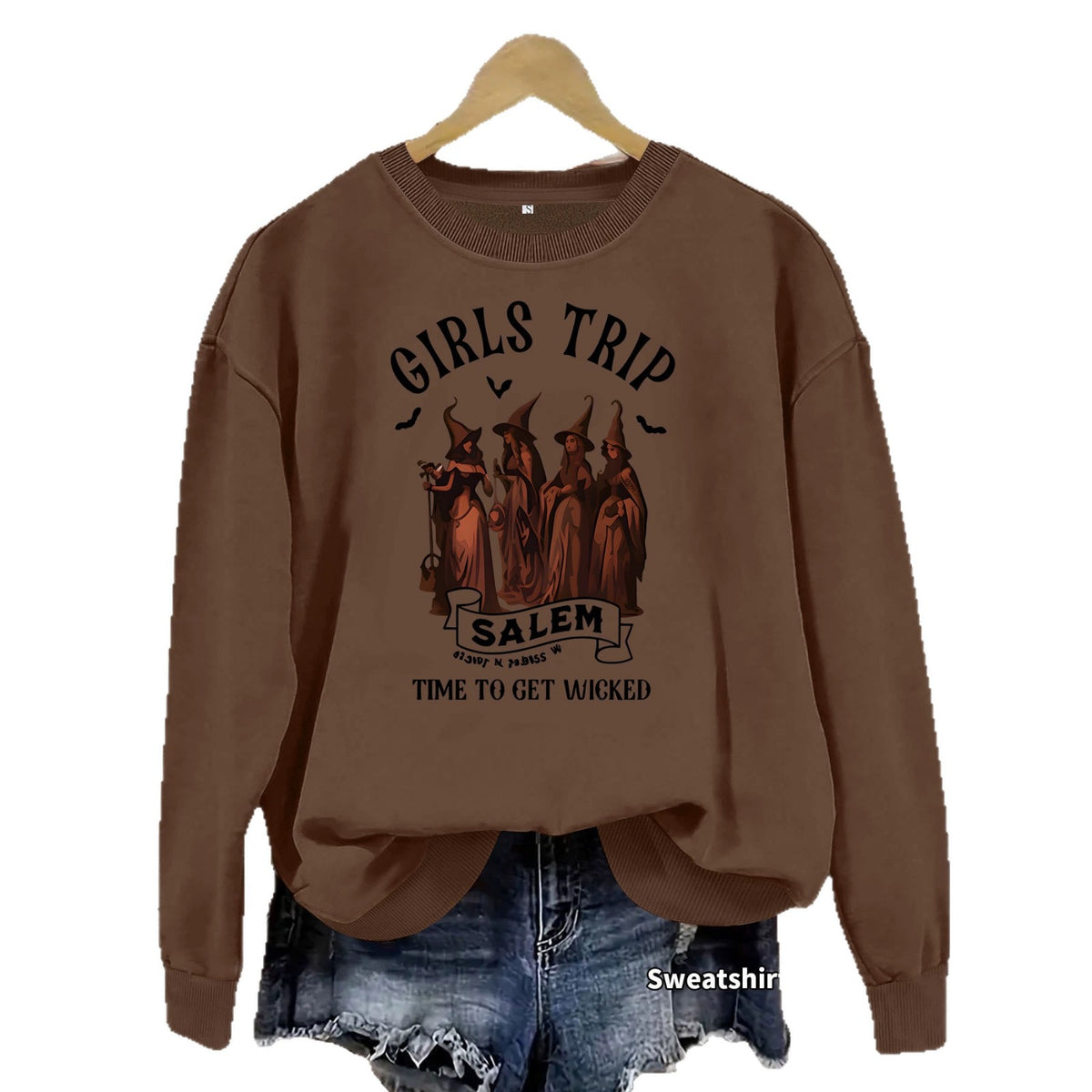 Printed casual long sleeved fleece hoodie