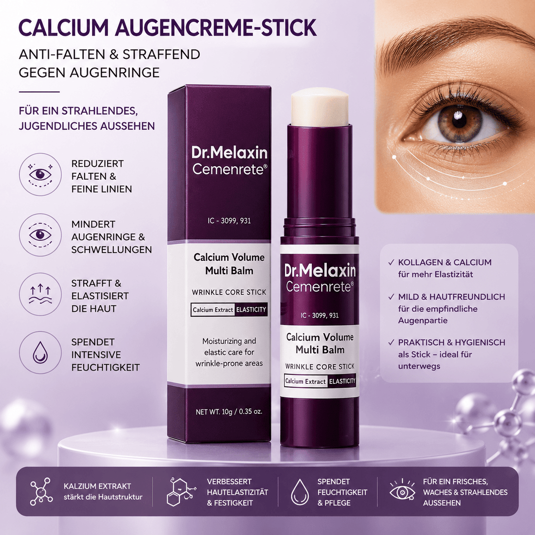 Calcium Augencreme gegen Augenringe – Produktverpackung