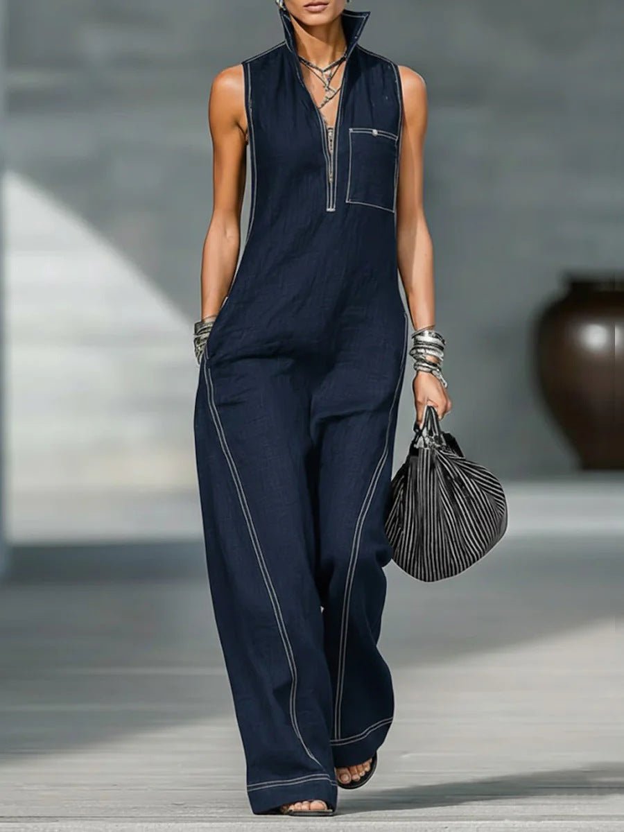 Damen Jumpsuit ärmellos – Leichter Baumwoll-Leinen Overall für den perfekten Sommerlook {{ DaniFest }}