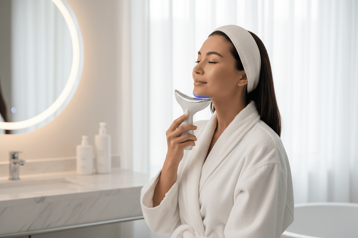 DermaLift Pro™ EMS-Mikrostrom-Gesichts- und Halsstraffungsgerät mit LED-Lichttherapie – Anti-Aging-Hautstraffungs-Massagegerät {{ DaniFest }}