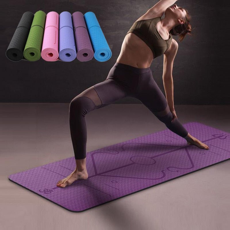 Rutschfeste TPE Yogamatte mit Positionslinien – Perfekter Halt für Yoga und Fitness {{ DaniFest }}