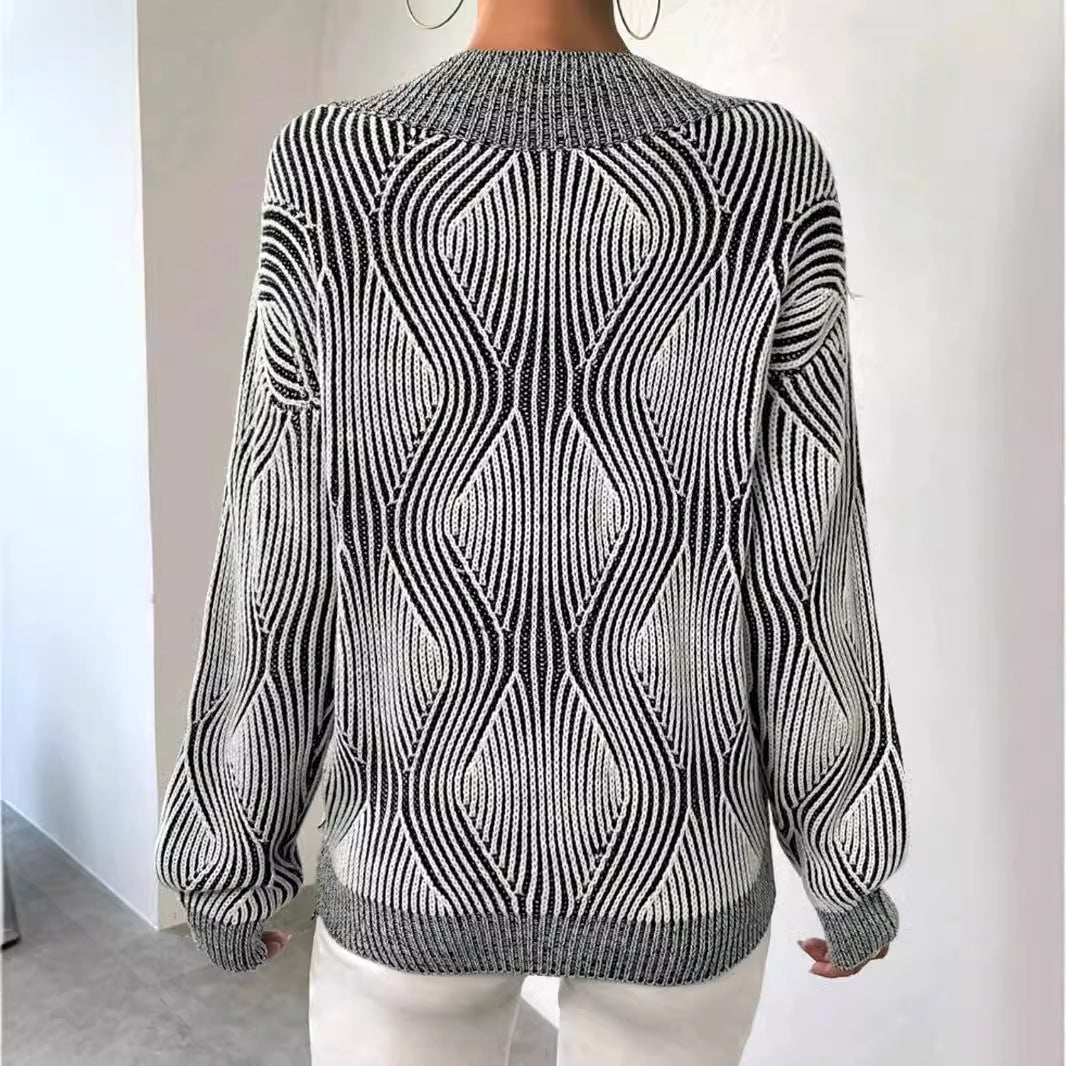 Strickpullover mit V-Ausschnitt – Oversized & Trendig