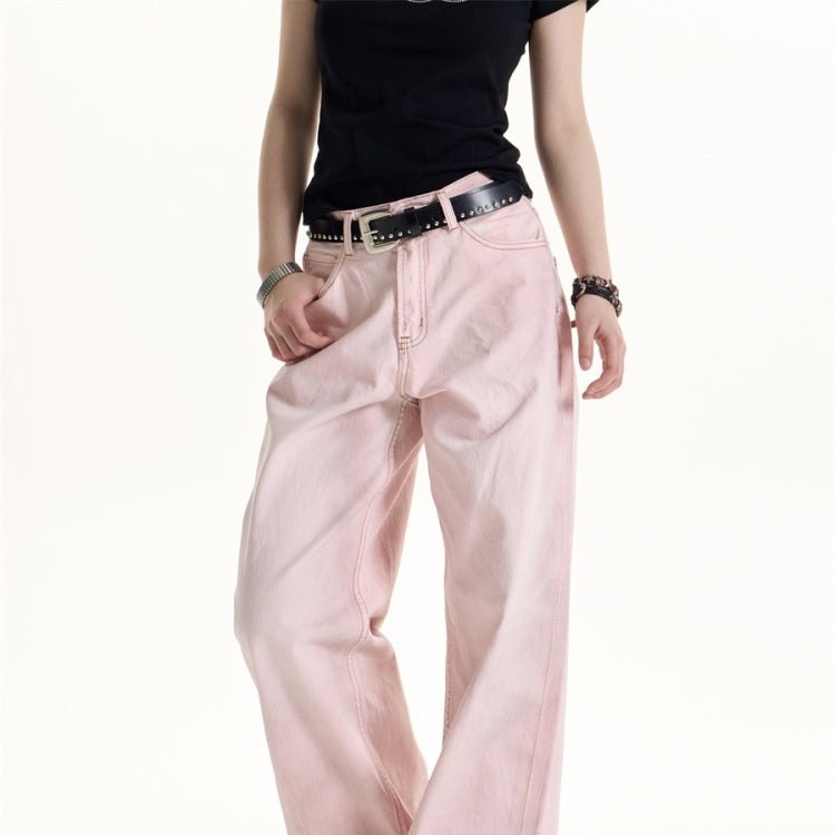 Retro Kirschblüten Wide-Leg Jeans