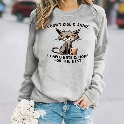Loose round neck long sleeved hoodie