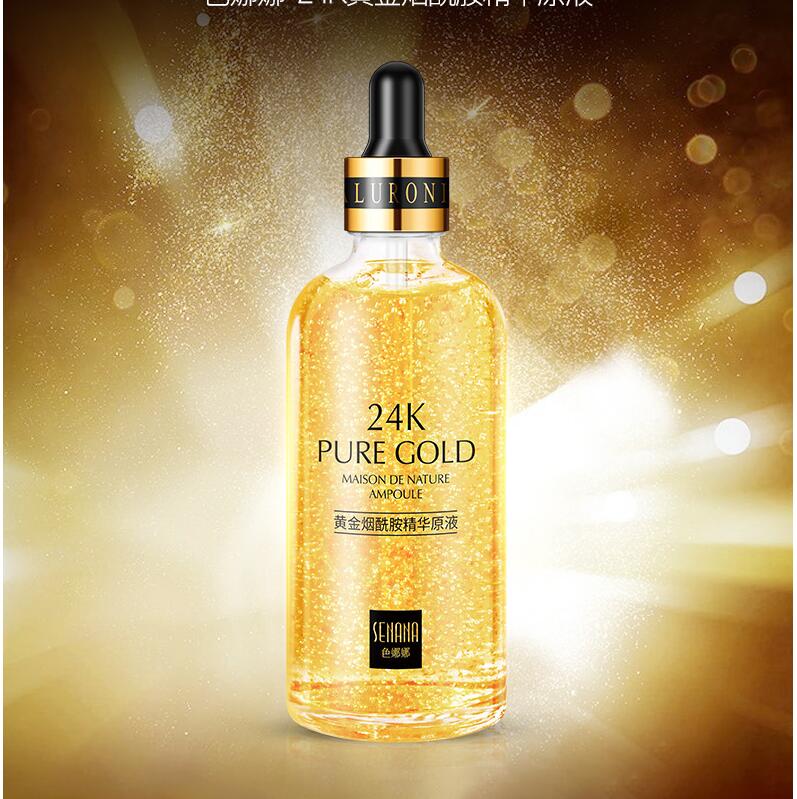 24K Gold Niacinamid Serum – Goldpartikel Nahaufnahme