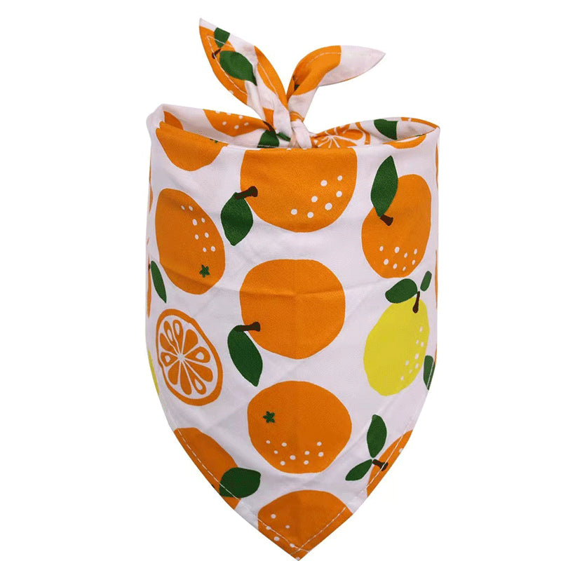 Pet Accessories Summer Pet Drool Towel Fruit Style Pet Scarf Pure Cotton Dog Triangle Scarf