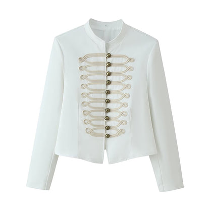 Rope knot decorative stand collar jacket
