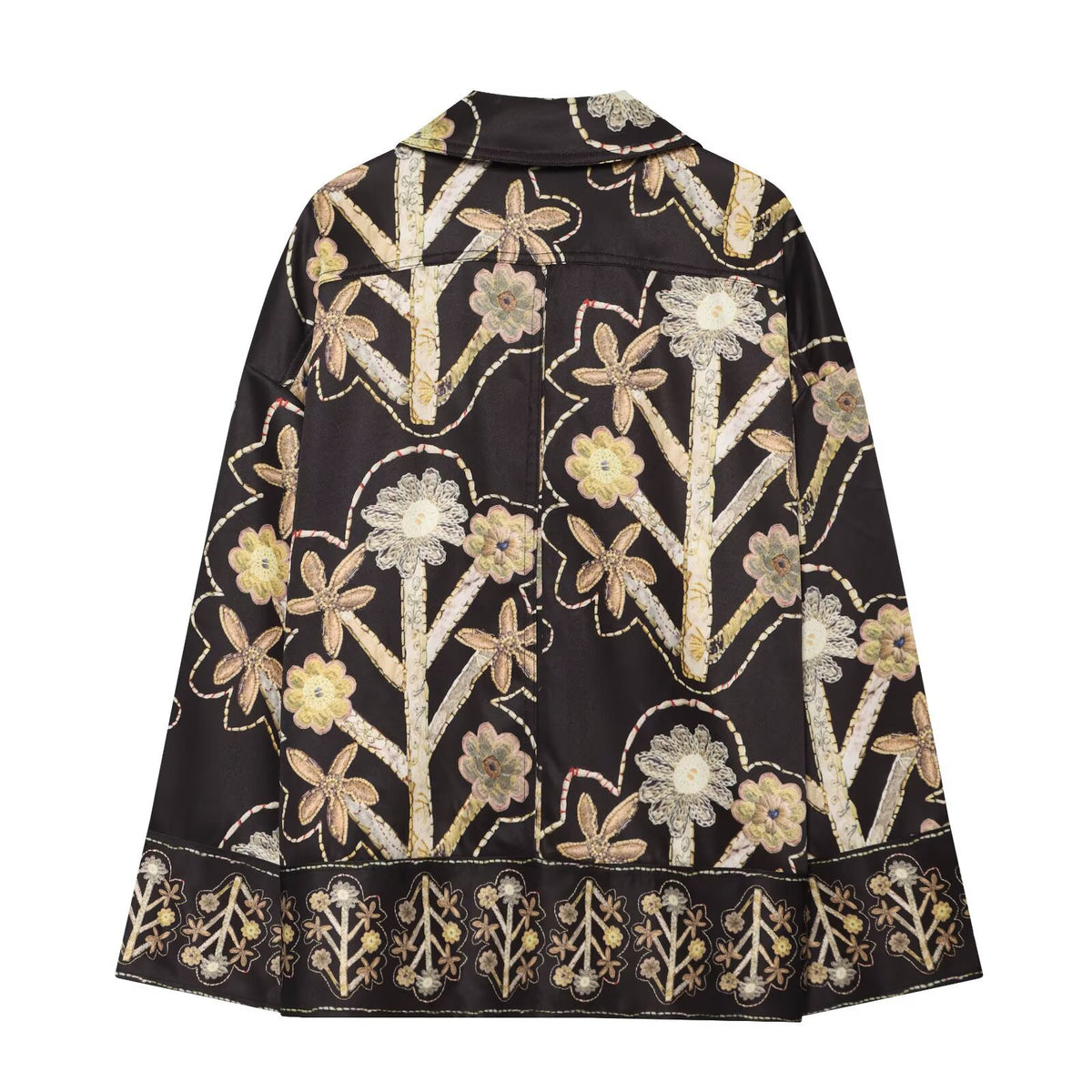 Casual floral printed shirt+pants set for women