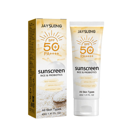 Probiotic Rice Organic Protective Cream, Face Body Non-greasy Outdoor UV Protection Cream