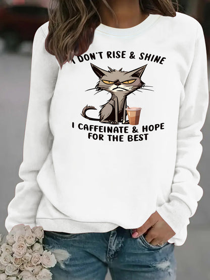 Loose round neck long sleeved hoodie