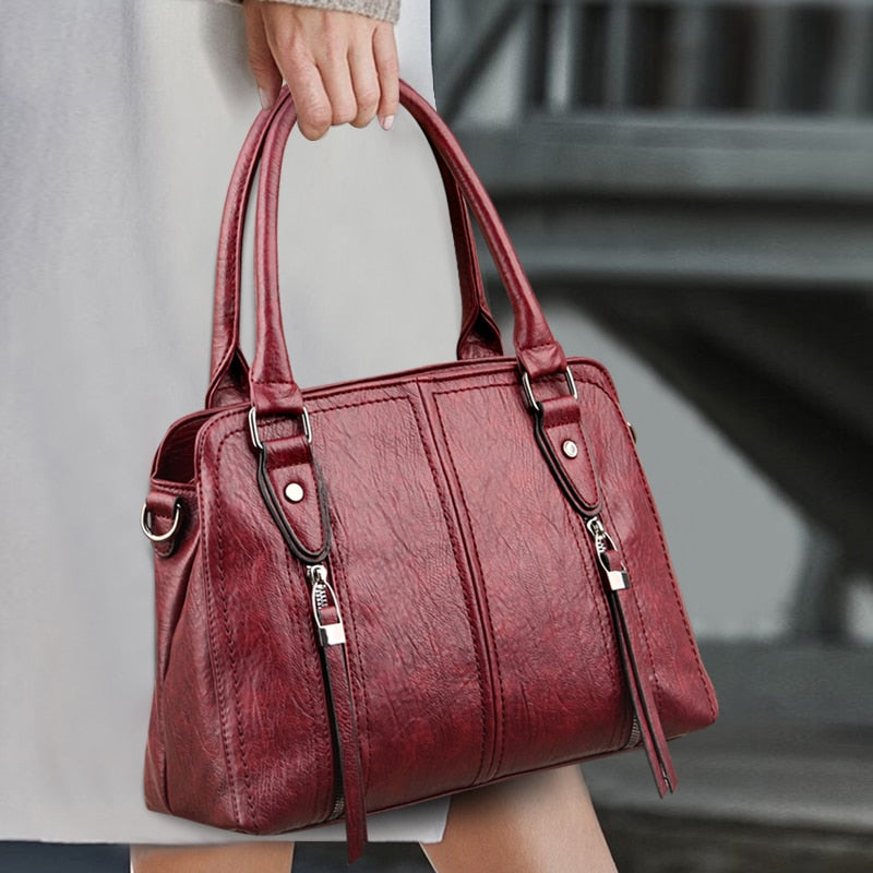 New Retro Fashion High Quality Leather Women&