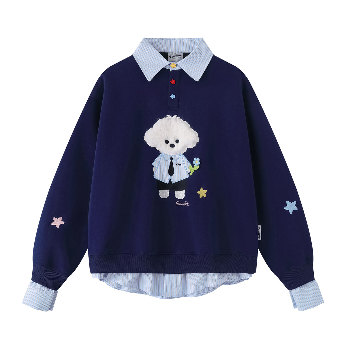 Fake two polo hoodies