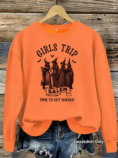 Printed casual long sleeved fleece hoodie