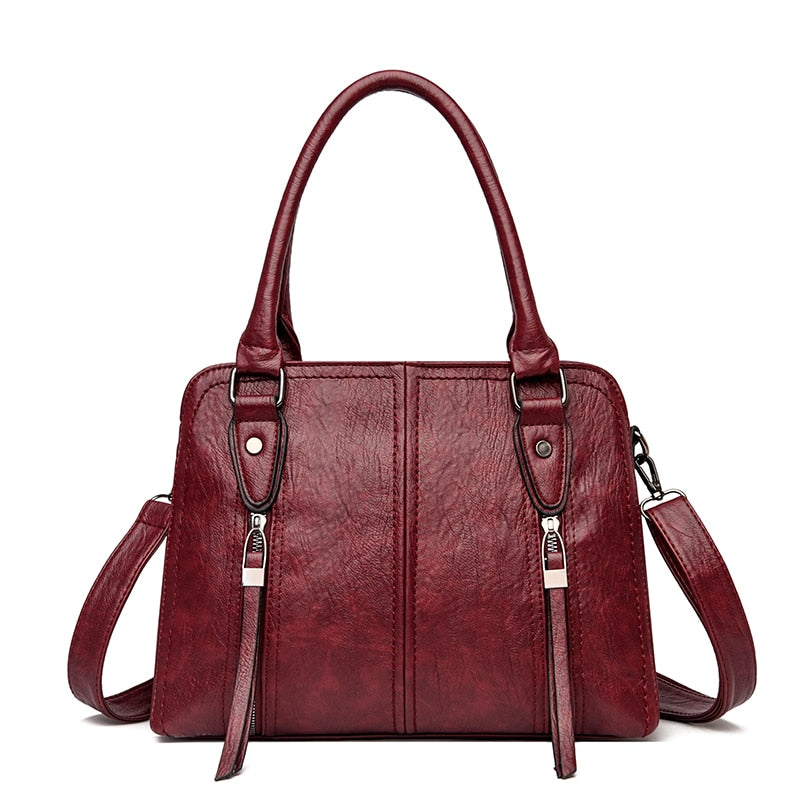 New Retro Fashion High Quality Leather Women&
