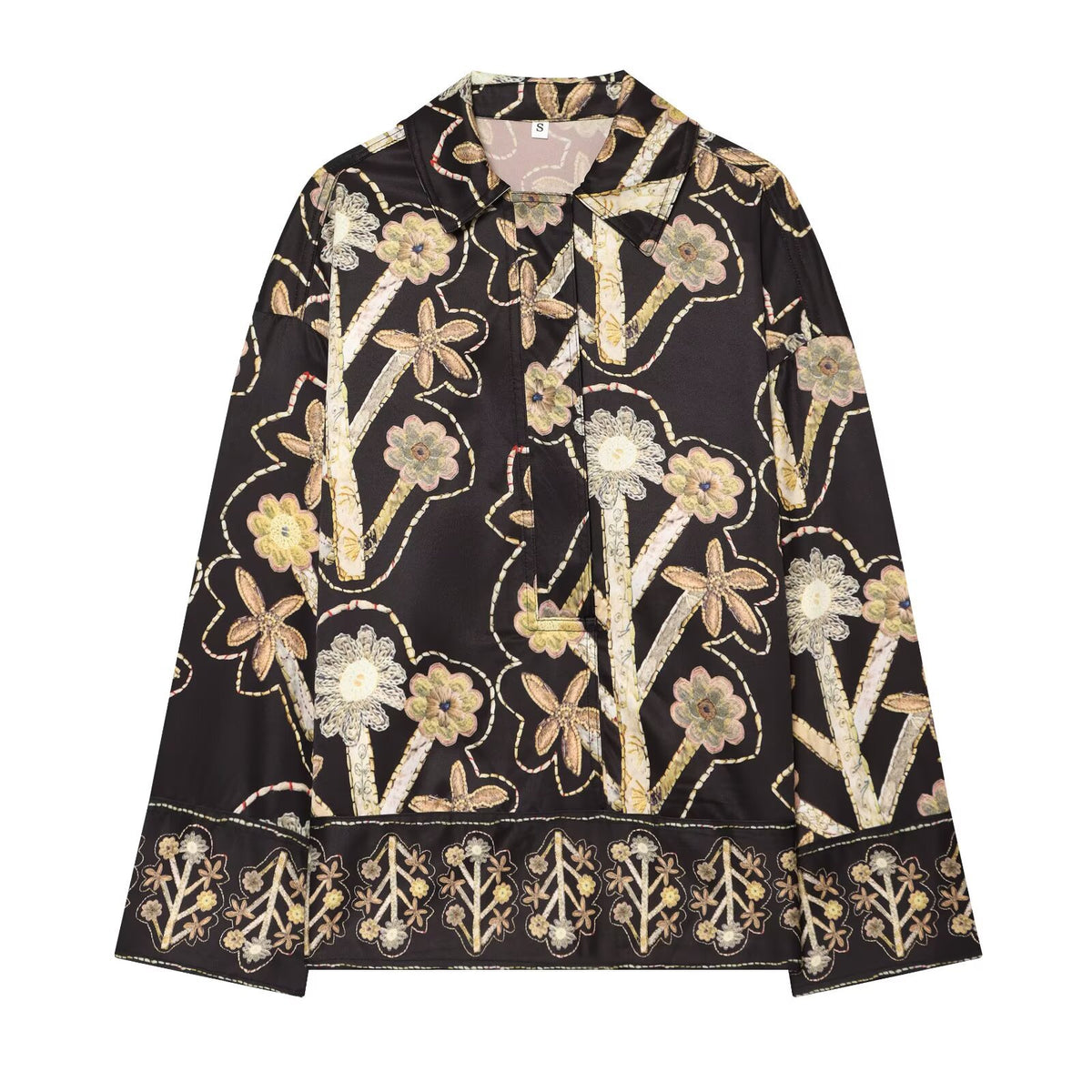 Casual floral printed shirt+pants set for women