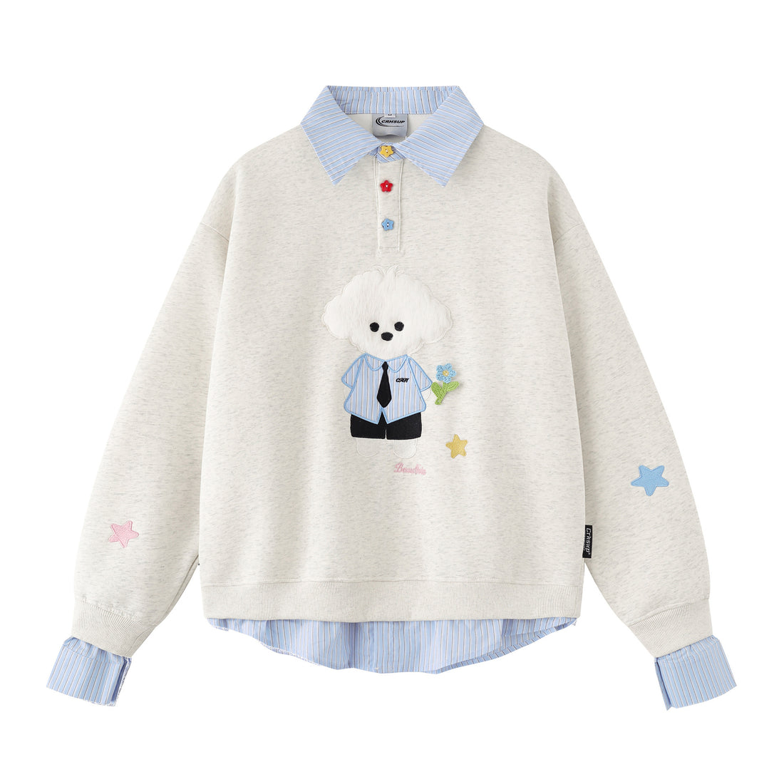 Herren Sweatshirt mit Polokragen