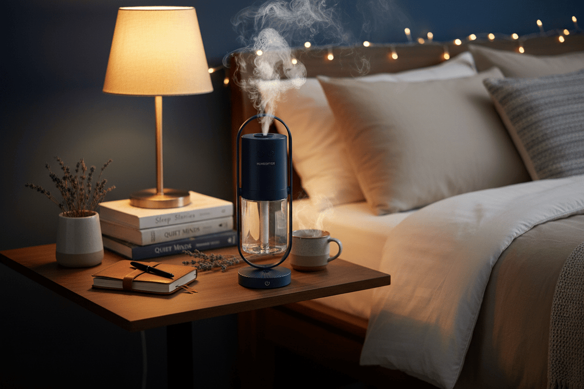 Ultraschall-Luftbefeuchter 200 ml – Leiser Aroma Diffuser mit LED-Licht, Nebelverteiler für Zuhause, Büro &amp; Schlafzimmer {{ DaniFest }}