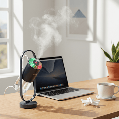 Ultraschall-Luftbefeuchter 200 ml – Leiser Aroma Diffuser mit LED-Licht, Nebelverteiler für Zuhause, Büro &amp; Schlafzimmer {{ DaniFest }}