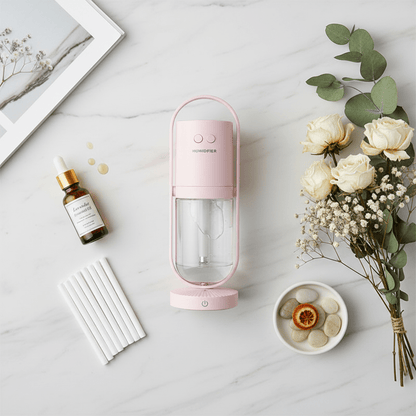 Ultraschall-Luftbefeuchter 200 ml – Leiser Aroma Diffuser mit LED-Licht, Nebelverteiler für Zuhause, Büro &amp; Schlafzimmer {{ DaniFest }}