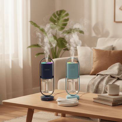 Ultraschall-Luftbefeuchter 200 ml – Leiser Aroma Diffuser mit LED-Licht, Nebelverteiler für Zuhause, Büro &amp; Schlafzimmer {{ DaniFest }}