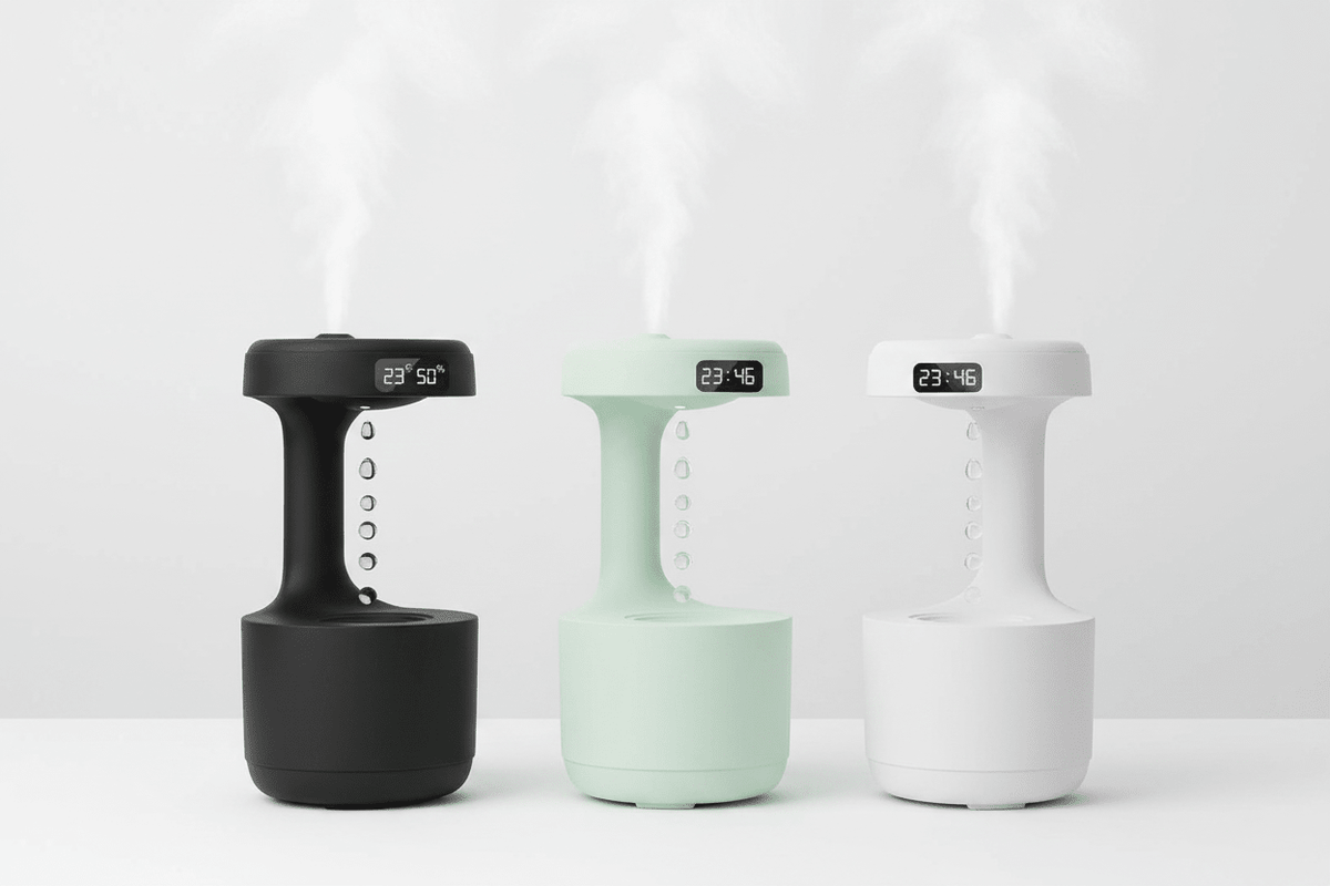 Anti-Schwerkraft Luftbefeuchter mit LED – Ultrasonic Aroma Diffuser fürs Schlafzimmer, Leise &amp; Modern {{ DaniFest }}