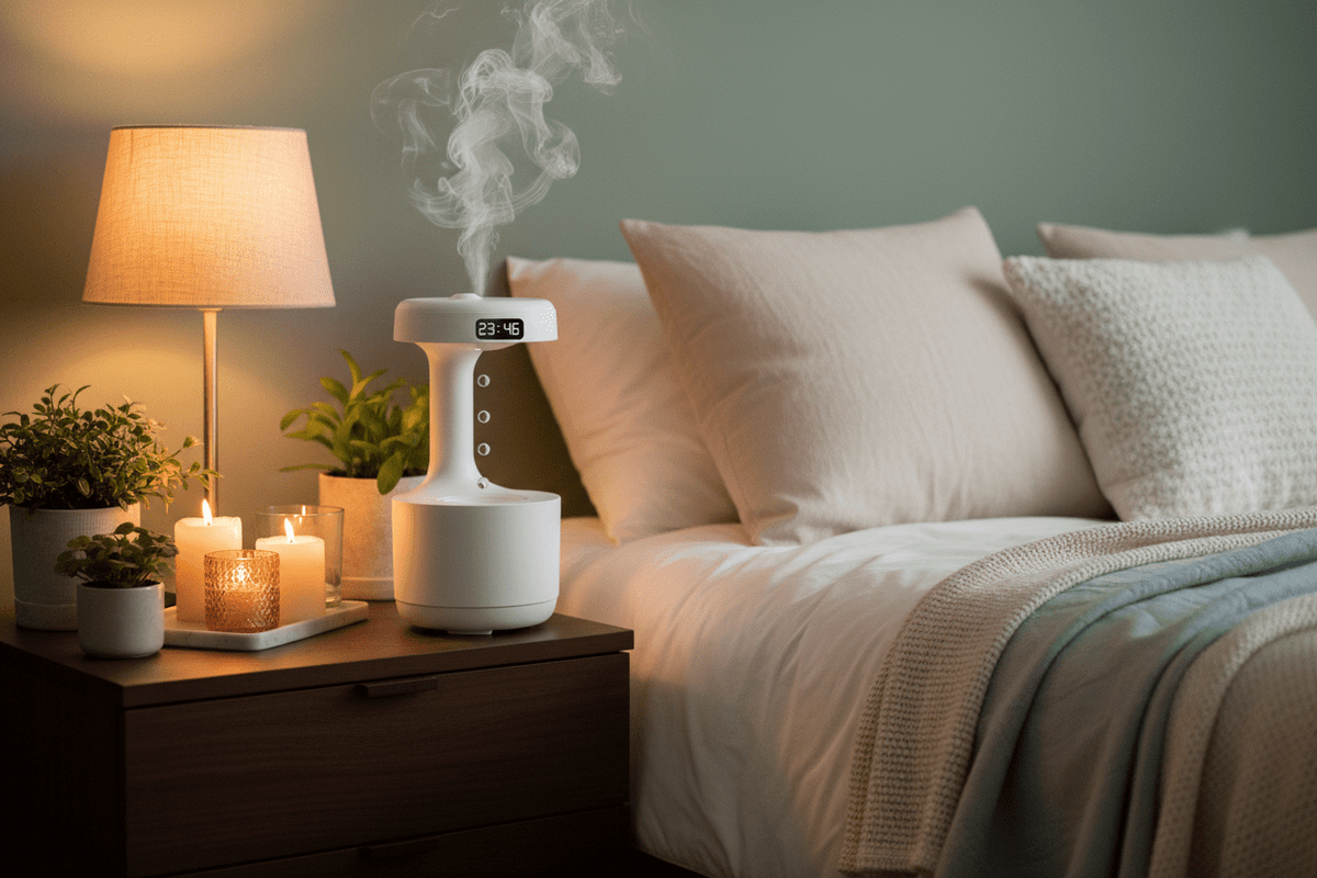 Anti-Schwerkraft Luftbefeuchter mit LED – Ultrasonic Aroma Diffuser fürs Schlafzimmer, Leise &amp; Modern {{ DaniFest }}