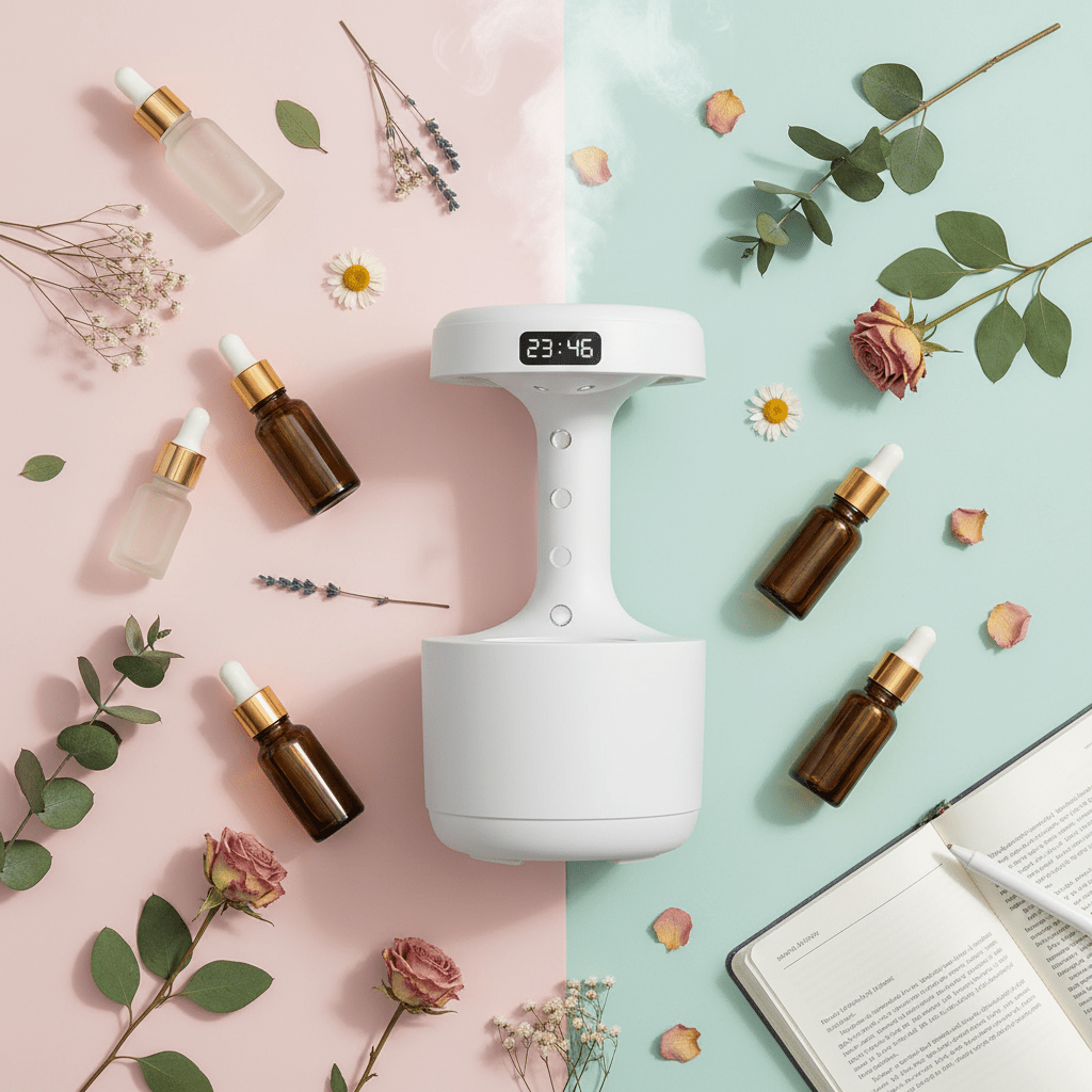 Anti-Schwerkraft Luftbefeuchter mit LED – Ultrasonic Aroma Diffuser fürs Schlafzimmer, Leise &amp; Modern {{ DaniFest }}