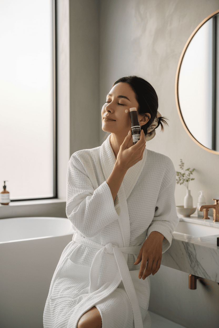 Calcium Augencreme gegen Augenringe – Nahaufnahme der Textur