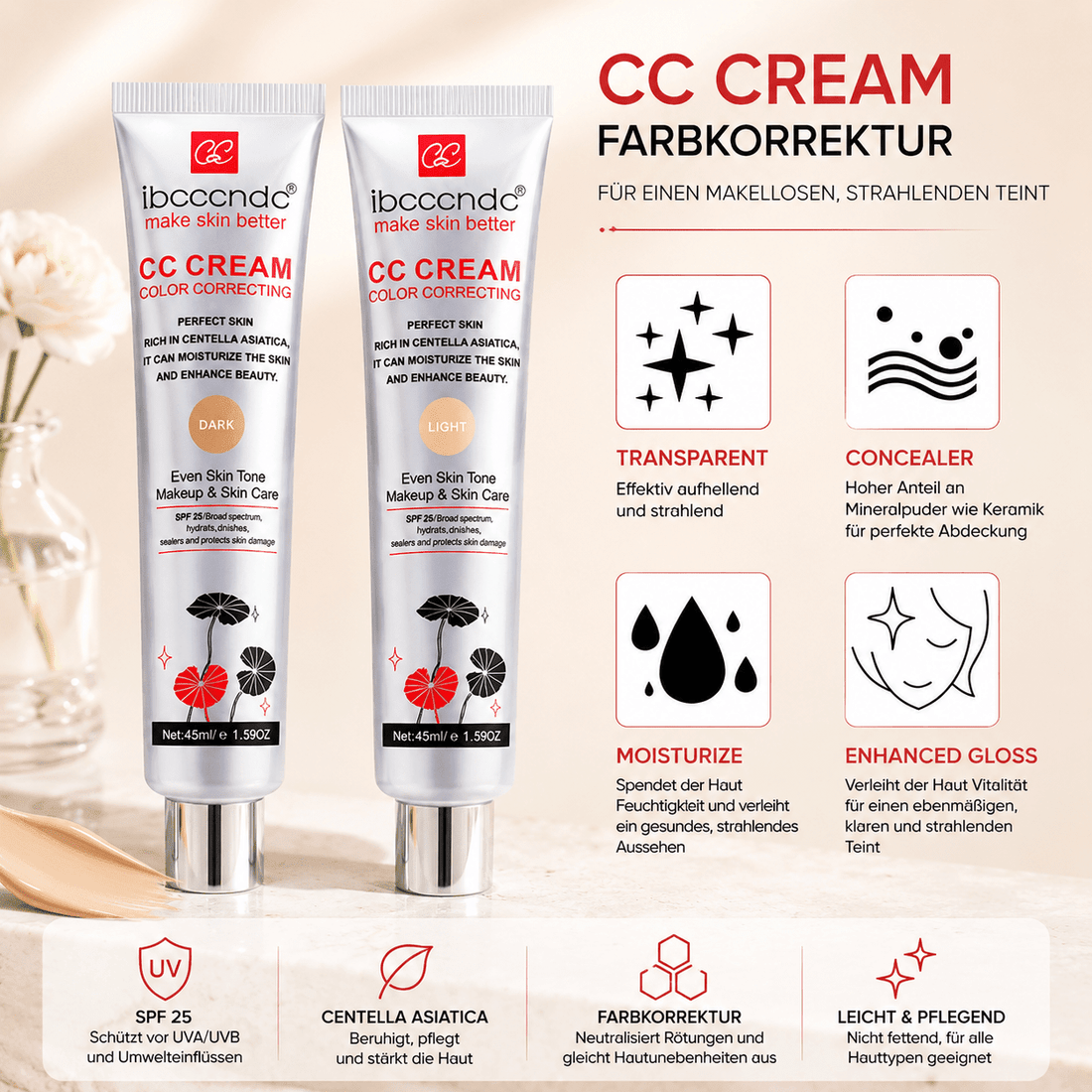 CC Cream Wasserfest – Nahaufnahme der Creme-Textur