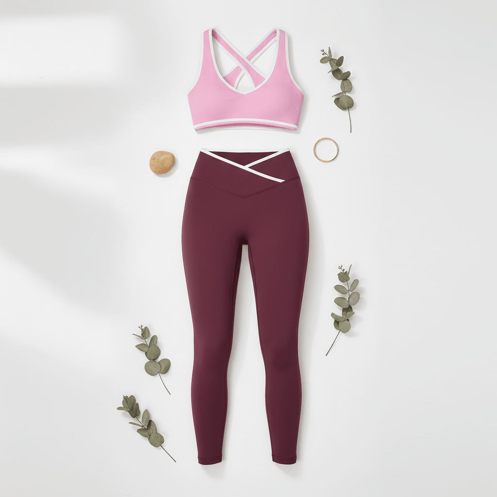 Cross High Waist Sport-Anzug für Damen – Farbkontrast, Rückenfrei, Figurbetonter Yoga-Anzug {{ DaniFest }}