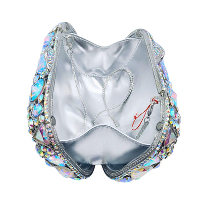 Damen Abendtasche Clutch – Luxuriöse Tropfenform mit Glassteinen, Elegante Handtasche für Events {{ DaniFest }}
