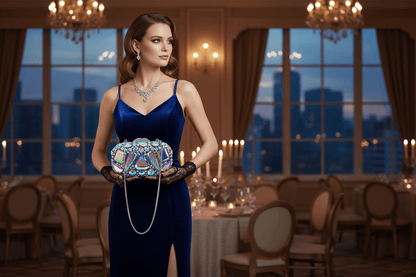 Damen Abendtasche Clutch – Luxuriöse Tropfenform mit Glassteinen, Elegante Handtasche für Events {{ DaniFest }}
