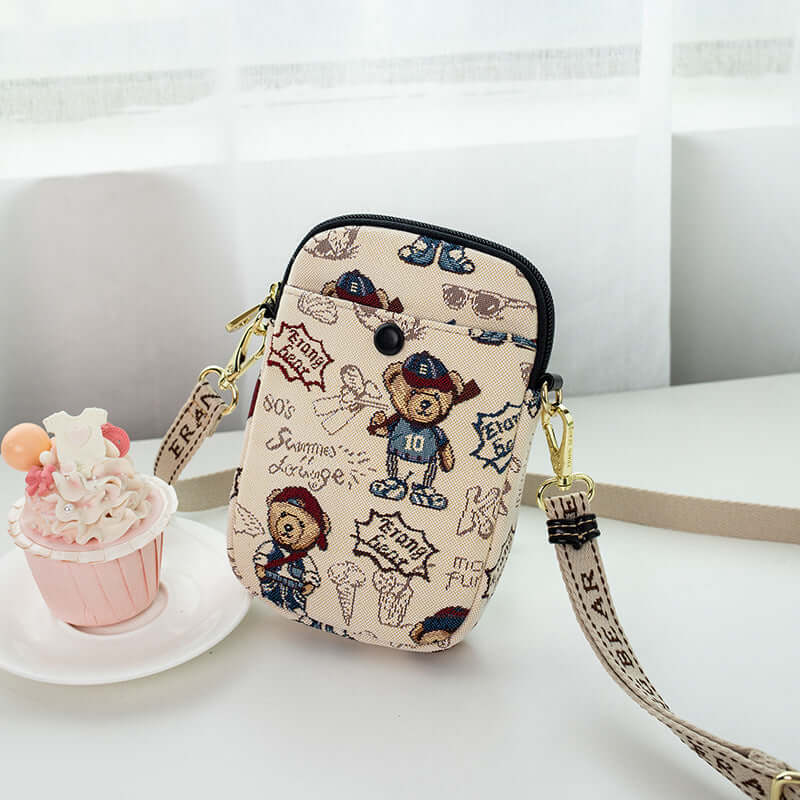 Damen Handytasche Crossbody – Canvas Umhängetasche mit Stickerei, Streetwear Mini Bag {{ DaniFest }}