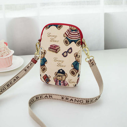 Damen Handytasche Crossbody – Canvas Umhängetasche mit Stickerei, Streetwear Mini Bag {{ DaniFest }}