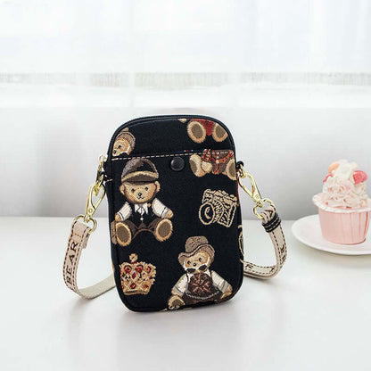 Damen Handytasche Crossbody – Canvas Umhängetasche mit Stickerei, Streetwear Mini Bag {{ DaniFest }}