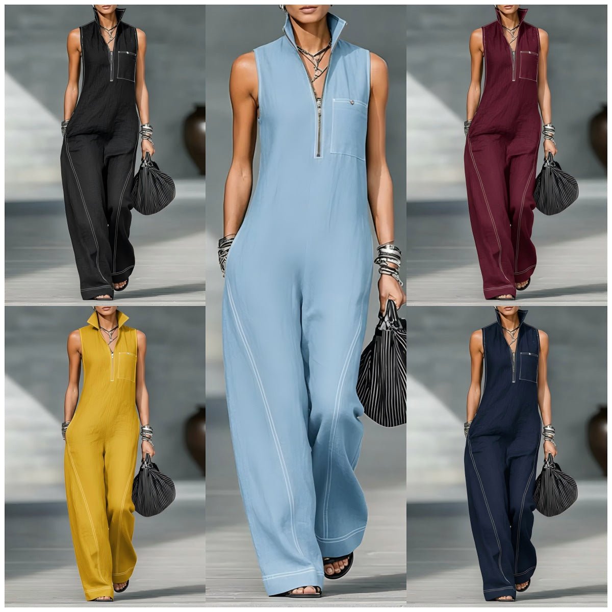 Damen Jumpsuit ärmellos – Leichter Baumwoll-Leinen Overall für den perfekten Sommerlook {{ DaniFest }}
