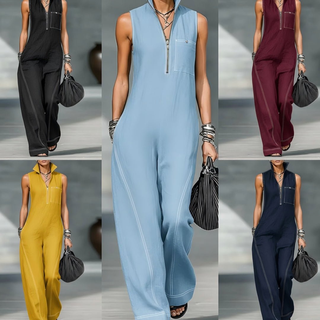 Damen Jumpsuit ärmellos – Leichter Baumwoll-Leinen Overall für den perfekten Sommerlook {{ DaniFest }}