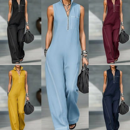 Damen Jumpsuit ärmellos – Leichter Baumwoll-Leinen Overall für den perfekten Sommerlook {{ DaniFest }}
