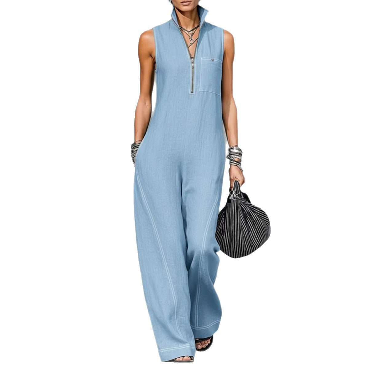 Damen Jumpsuit ärmellos – Leichter Baumwoll-Leinen Overall für den perfekten Sommerlook {{ DaniFest }}