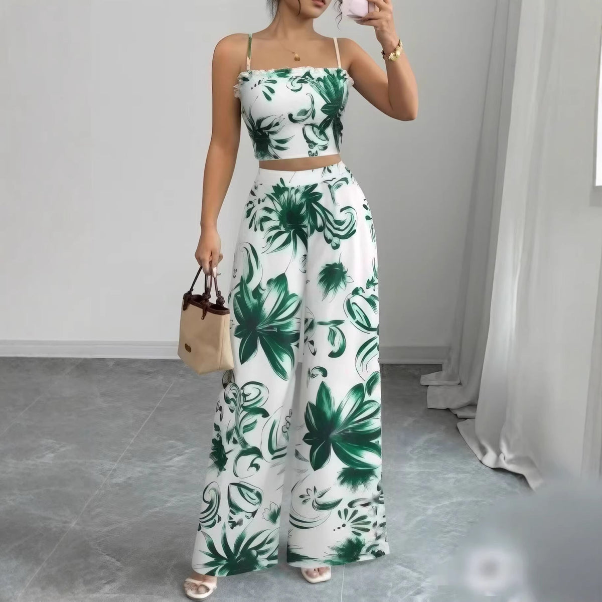 Damen Jumpsuit mit Blumenmuster – Slim-Fit Overall mit Trägern {{ DaniFest }}