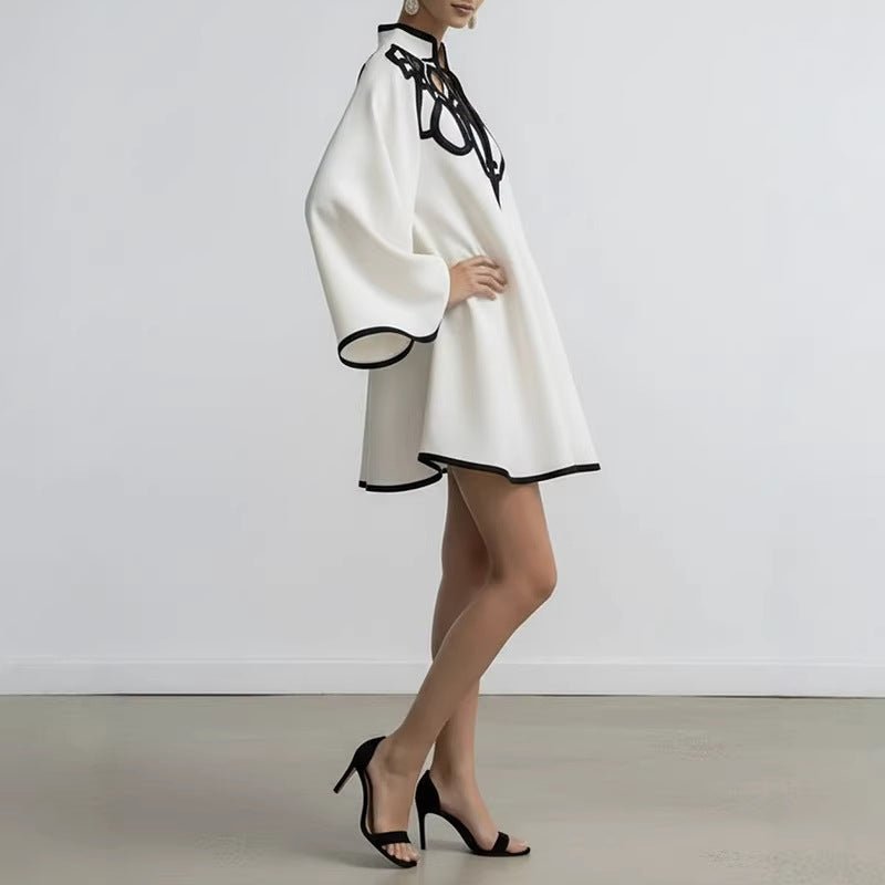 Elegantes, übergroßes Chiffonkleid – Statement-V-Ausschnitt mit fließenden Ärmeln (Luxuriöses Tunikakleid für Damen) {{ DaniFest }}