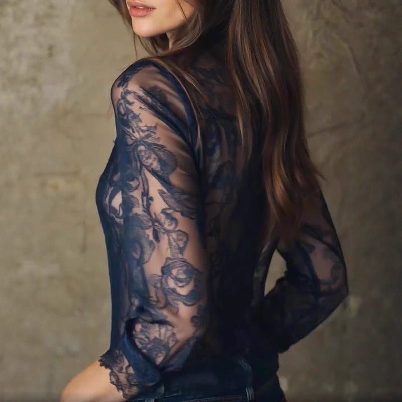 Damen Langarm-Top mit Spitzendetails – Romantischer Princess Style {{ DaniFest }}