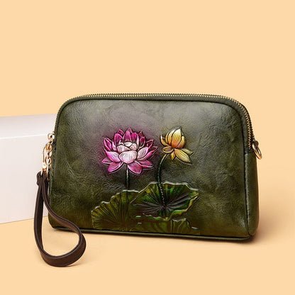 Damen Umhängetasche Vintage Leder – Ethnischer Stil mit Prägung {{ DaniFest }}