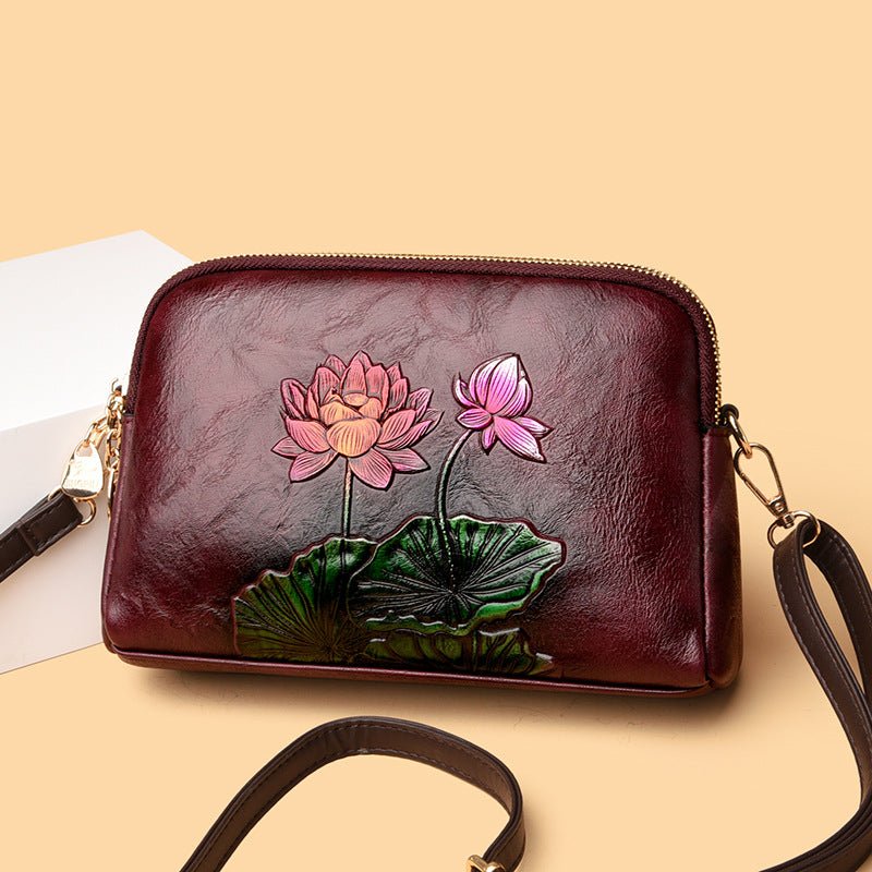 Damen Umhängetasche Vintage Leder – Ethnischer Stil mit Prägung {{ DaniFest }}
