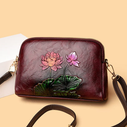 Damen Umhängetasche Vintage Leder – Ethnischer Stil mit Prägung {{ DaniFest }}
