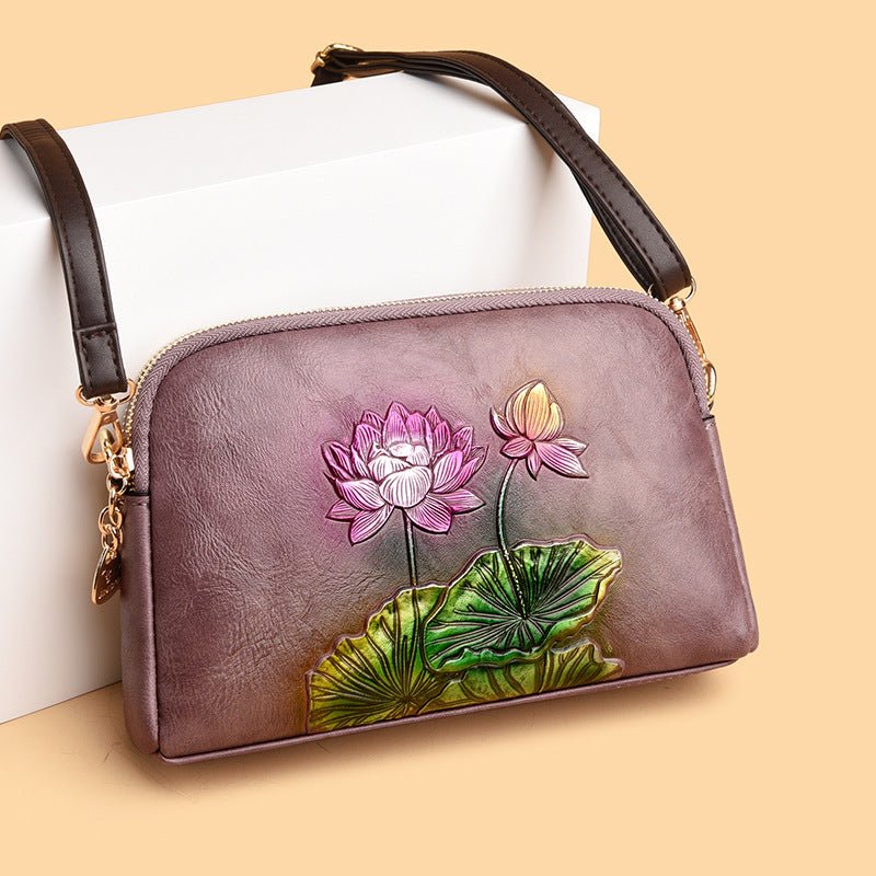Damen Umhängetasche Vintage Leder – Ethnischer Stil mit Prägung {{ DaniFest }}