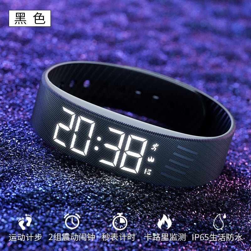 DaniFest Fitnessarmband in Schwarz mit digitalem Display, Schrittzähler und wasserdichtem Design für Mädchen