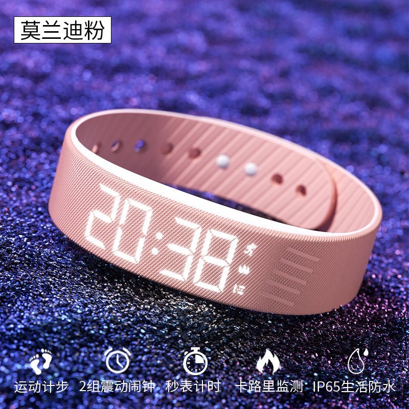 DaniFest digitales Fitnessarmband in Altrosa mit LED-Anzeige, Schrittzähler und wasserdichtem Design für Mädchen