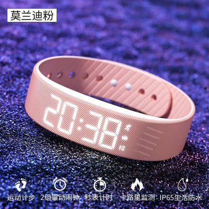 DaniFest digitales Fitnessarmband in Altrosa mit LED-Anzeige, Schrittzähler und wasserdichtem Design für Mädchen