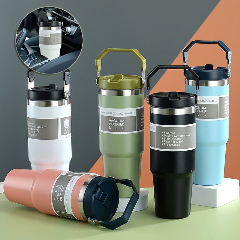 Edelstahl Trinkflasche mit Griff – Dein stilvoller Begleiter für aktive Abenteuer {{ DaniFest }}